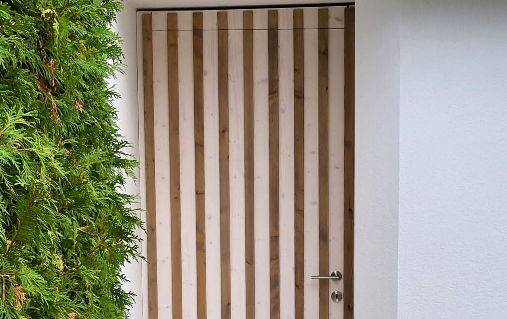 Gartentür, Holzpaneele